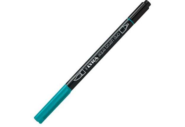 Immagine di Pennarello Aqua Brush Duo - punte 2/4 mm - verde Paolo Veronese - Lyra