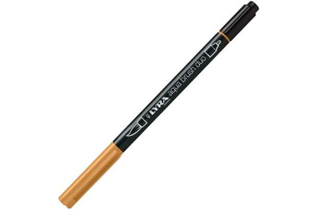Immagine di Pennarello Aqua Brush Duo - punte 2/4 mm - ocra bruna - Lyra