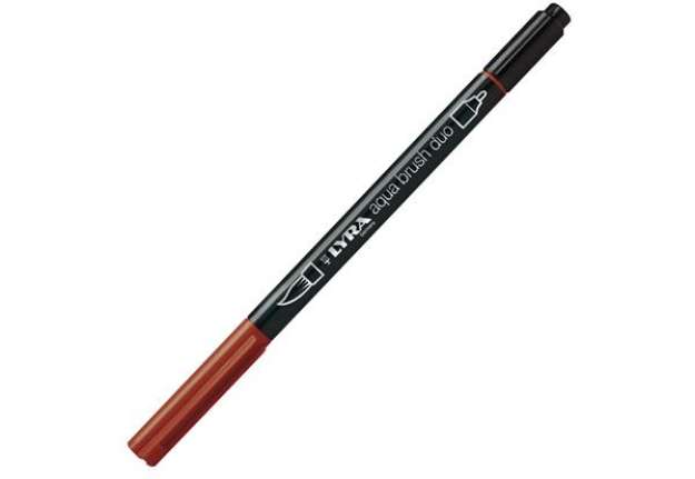 Immagine di Pennarello Aqua Brush Duo - punte 2/4 mm - rosso indiano - Lyra