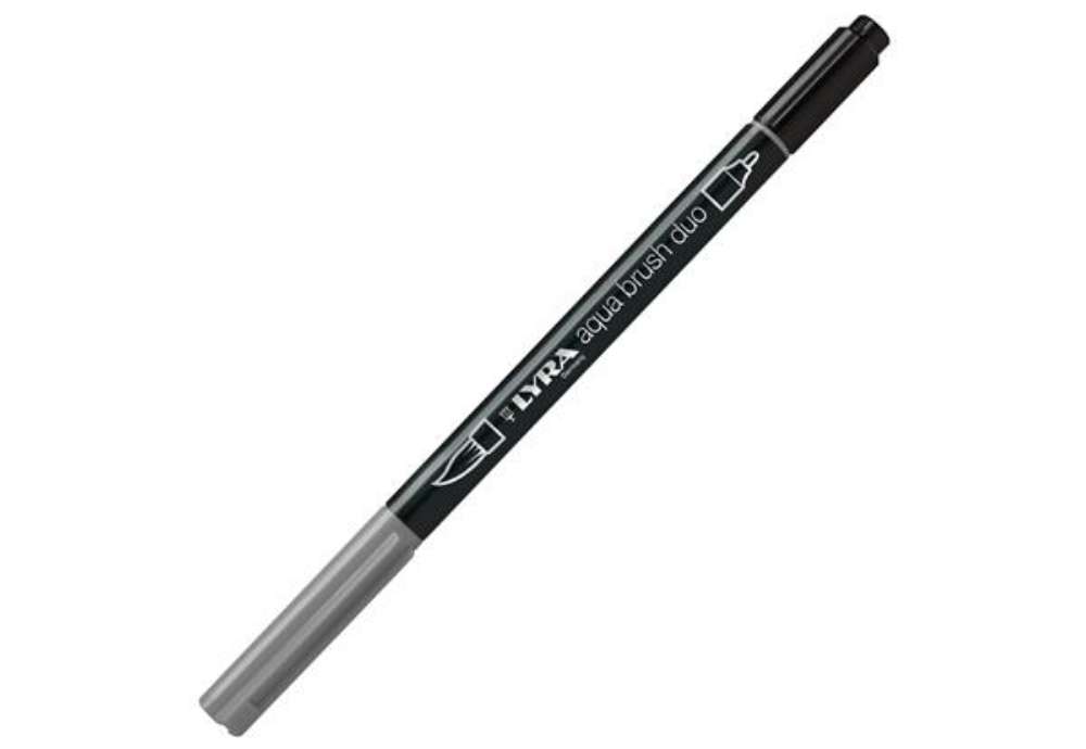 Immagine di Pennarello Aqua Brush Duo - punte 2/4 mm - grigio chiaro freddo - Lyra