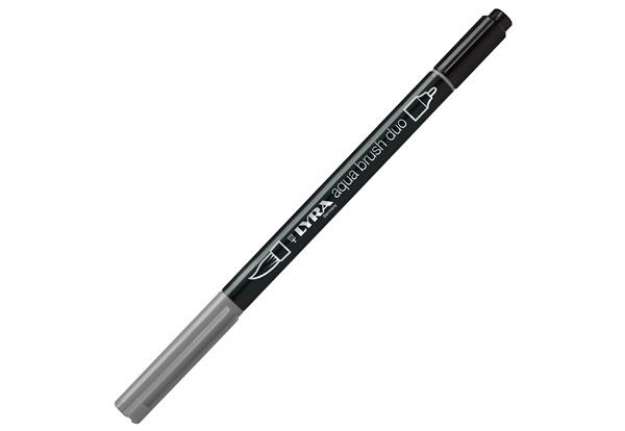 Immagine di Pennarello Aqua Brush Duo - punte 2/4 mm - grigio chiaro freddo - Lyra