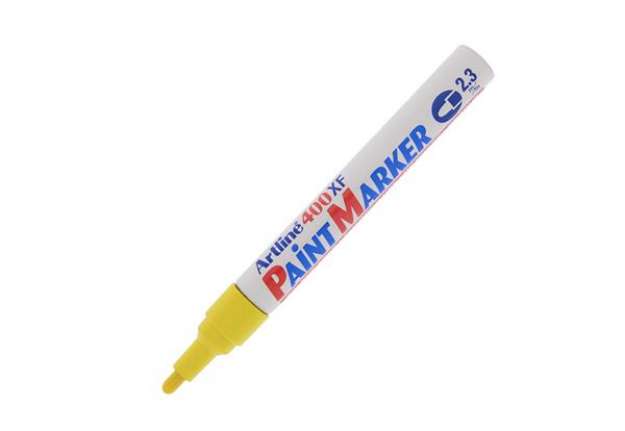 Immagine di Marcatore perrmanente A 400 - a vernice - punta tonda - 2,3 mm - giallo - Artline