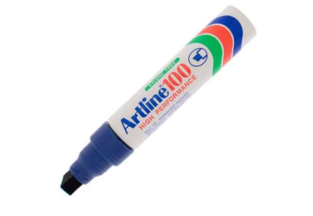 Immagine di Marcatore permanente A 100 - punta scalpello jumbo - 7,50 - 12,00 mm - blu - Artline