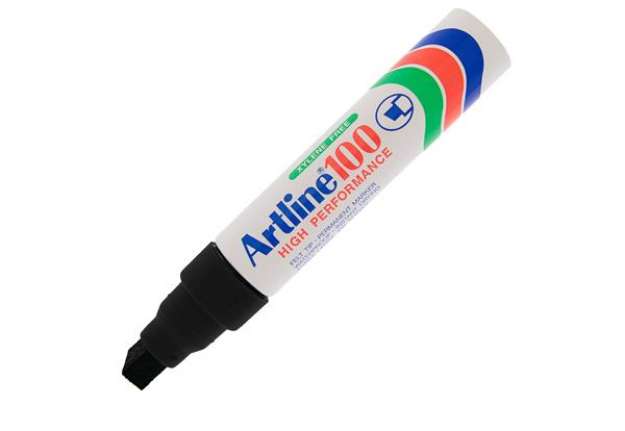 Immagine di Marcatore permanente A 100 - punta scalpello jumbo - 7,50 - 12,00 mm - nero - Artline