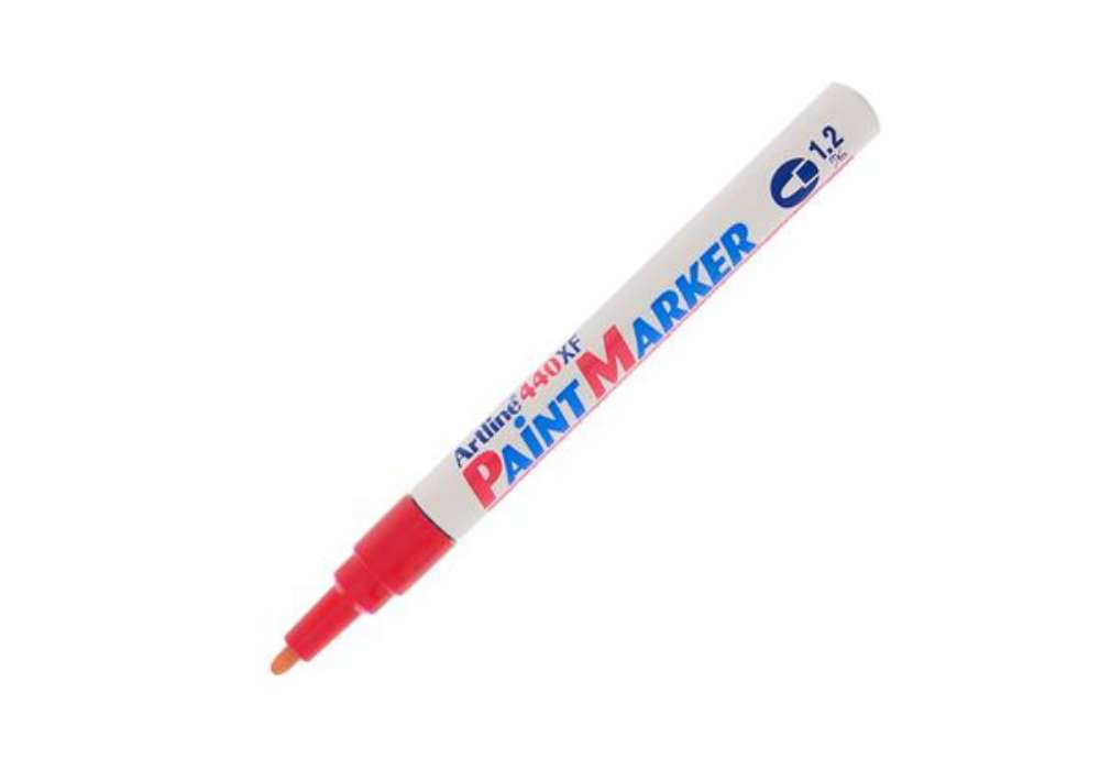 Immagine di Marcatore permanente A 440 - a vernice - punta tonda fine - 1,2 mm - rosso - Artline