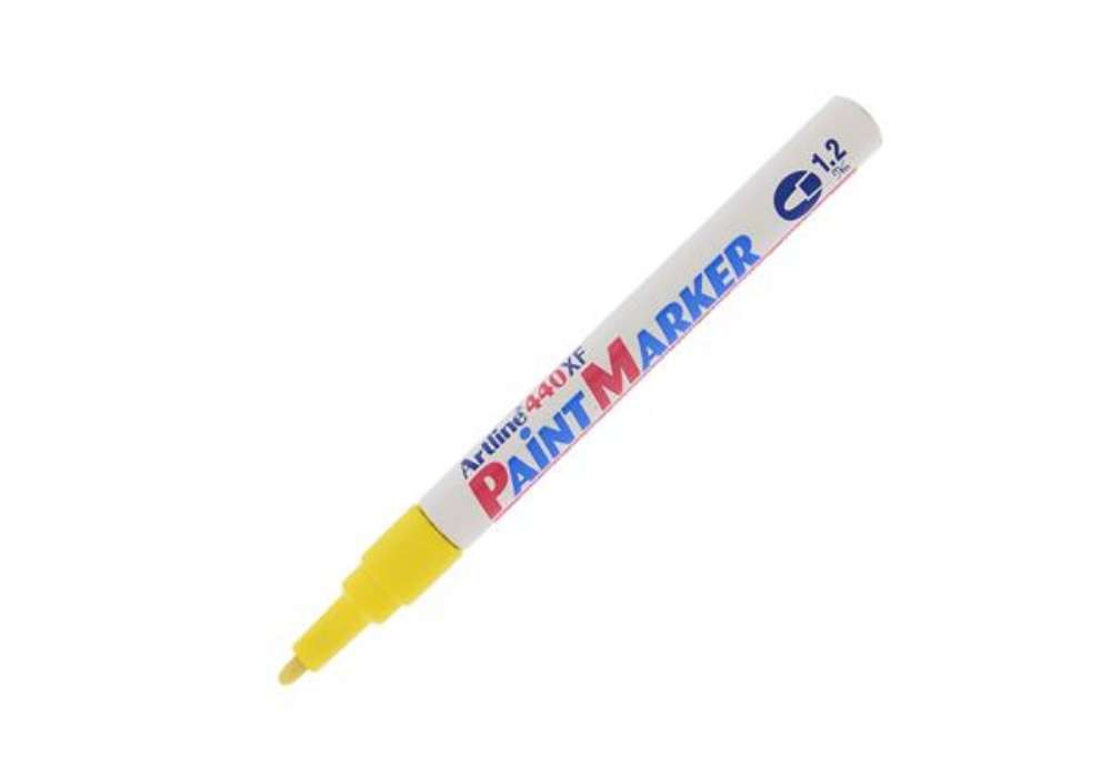 Immagine di Marcatore permanente A 440 - a vernice - punta tonda fine - 1,2 mm - giallo - Artline