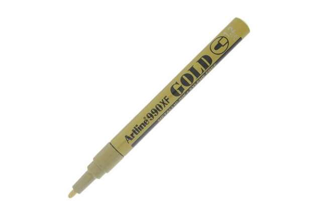 Immagine di Marcatore permanente A 990 - a vernice - punta tonda fine - 1,2 mm - oro - Artline