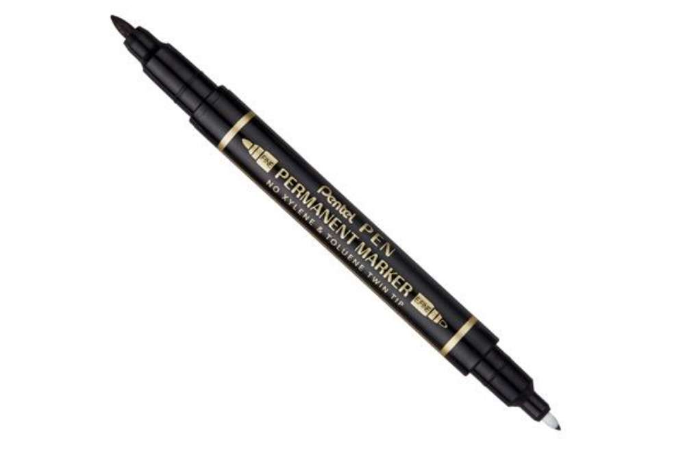 Immagine di Marcatore permanente Twin tip - doppia punta fine-extra fine - nero - Pentel