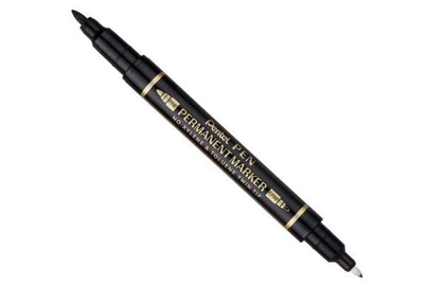 Immagine di Marcatore permanente Twin tip - doppia punta fine-extra fine - nero - Pentel