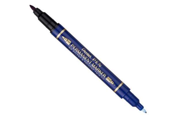 Immagine di Marcatore permanente Twin tip - doppia punta Fine-ExtraFine - Blu - Pentel