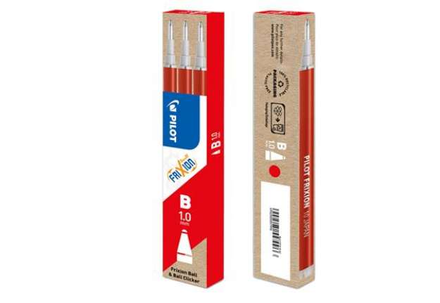 Immagine di Refill sfera frixionball clicker - punta 1,0mm - rosso - Pilot - conf. 3 pezzi
