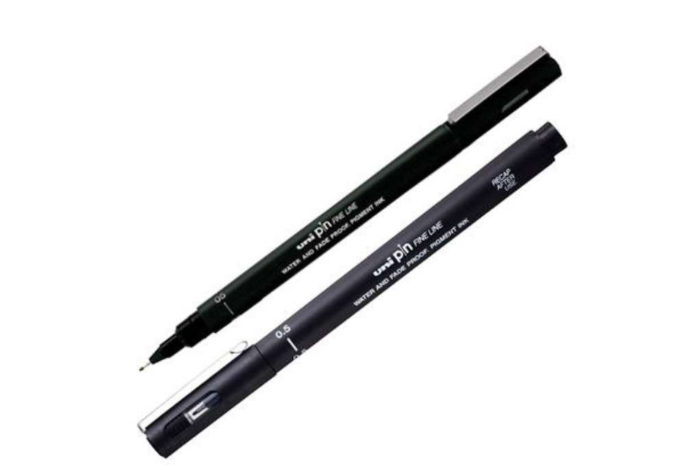 Immagine di Pin fineliner - punta 0.5 mm - nero - Uni Mitsubishi