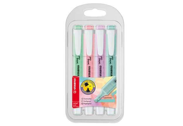 Immagine di Evidenziatore Swing Cool Pastel - punta a scalpello - tratto 1 - 4 mm - colori assortiti - Stabilo -