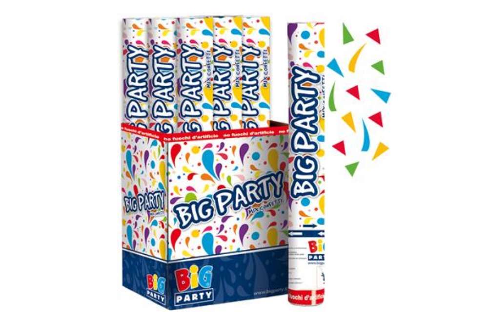 Immagine di Sparacoriandoli Cannon - colori assortiti - gittata 8 mt - Big Party