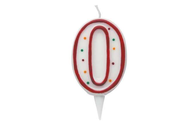 Immagine di Candelina Zuccherino - numero 0 - H 8.5 cm - Big party