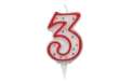 Immagine di Candelina Zuccherino - numero 3 - H 8.5 cm - Big Party