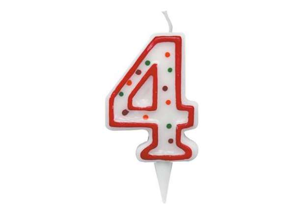Immagine di Candelina Zuccherino - numero 4 - H 8.5 cm - Big Party