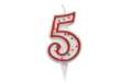 Immagine di Candelina Zuccherino - numero 5 - H 8.5 cm - Big Party