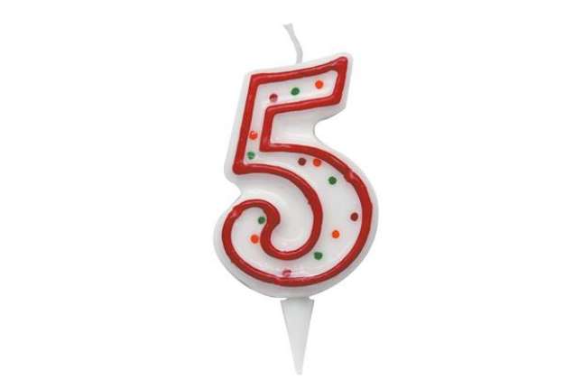 Immagine di Candelina Zuccherino - numero 5 - H 8.5 cm - Big Party