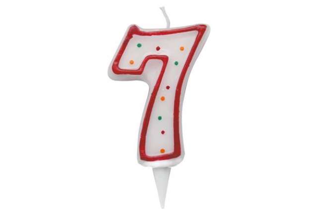 Immagine di Candelina Zuccherino - numero 7 - H 8.5 cm - Big Party