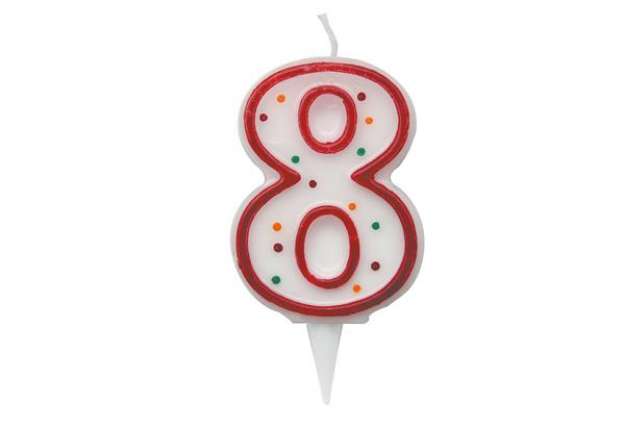 Immagine di Candelina Zuccherino - numero 8 -  H 8.5 cm - Big Party