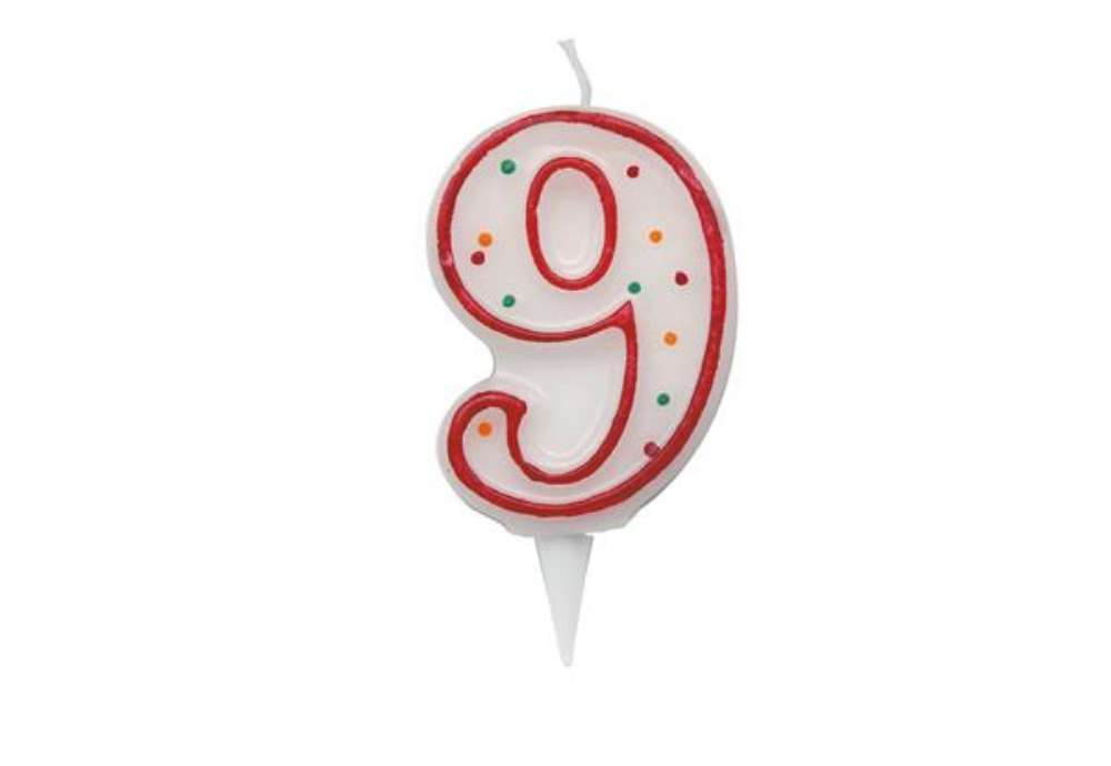 Immagine di Candelina Zuccherino - numero 9 - H 8.5 cm - Big Party