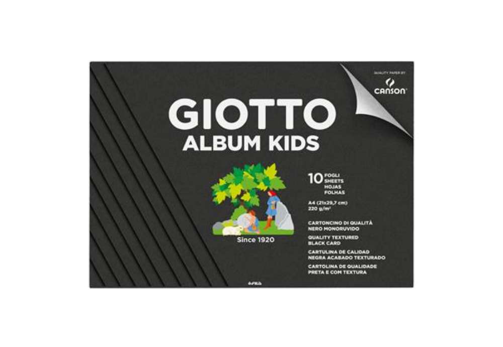 Immagine di Album Kids cartoncino nero 5+ - A4 - 220gr - 10 fogli - Giotto