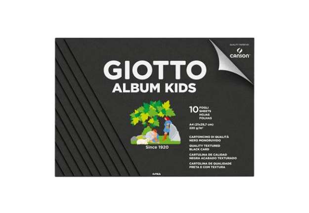 Immagine di Album Kids cartoncino nero 5+ - A4 - 220gr - 10 fogli - Giotto