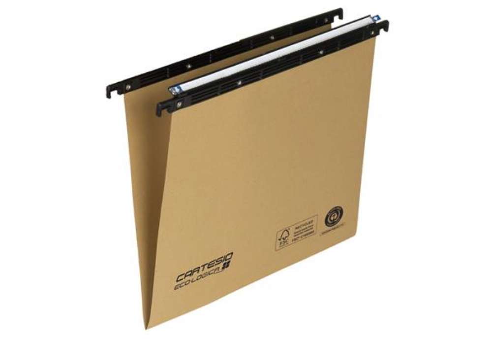 Immagine di Cartella sospesa Cartesio Eco-logica - cassetto - 33 cm - fondo V - 31,3 x 25 cm - avana - Bertesi