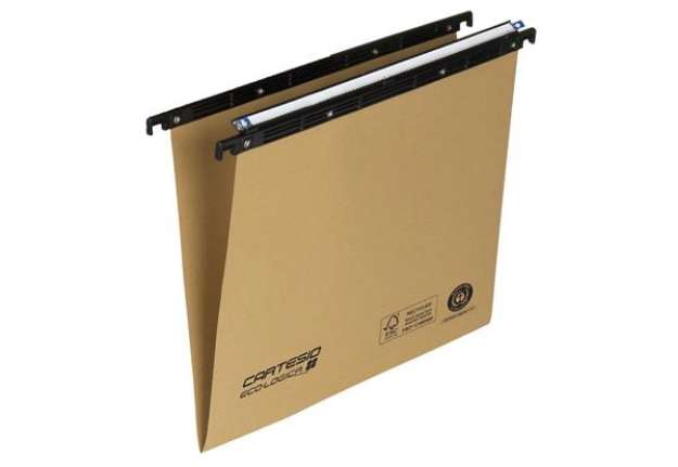 Immagine di Cartella sospesa Cartesio Eco-logica - cassetto - 33 cm - fondo V - 31,3 x 25 cm - avana - Bertesi