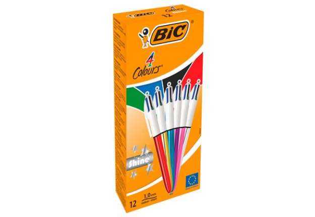 Immagine di Penna sfera scatto multifunzione 4 Colours Shine - punta 1,0 mm - fusto colori assortiti - Bic - sca