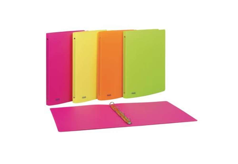 Immagine di Raccoglitore neon - 22 x 30 cm - 4 anelli tondi 15 mm- PP - colori assortiti - Favorit