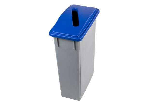 Immagine di Contenitore Office 90 - con feritoia per carta - 29,5x52x83,5 cm - 90 L - grigio/blu - Medial Intern