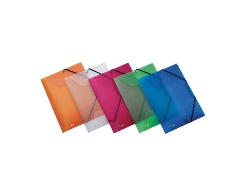 Immagine di Cartella 3 lembi con elastico angolare Lumina - 24 x 32cm - dorso 2,5 cm - PP - colori assorititi -