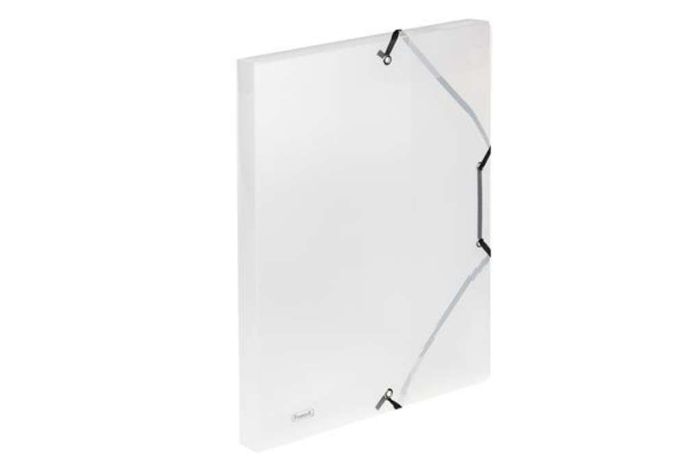 Immagine di Cartella 3 lembi con elastico angolare Lumina - 24 x 32cm - dorso 2,5 cm - PP - trasparente - Favori