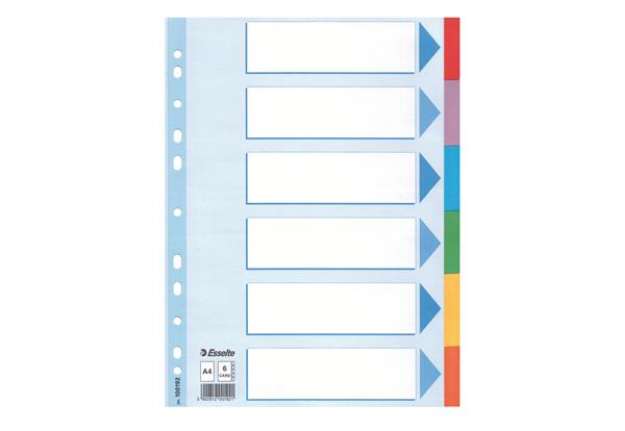 Immagine di Intercalare cartoncino - 6 tasti colorati - A4 - Esselte