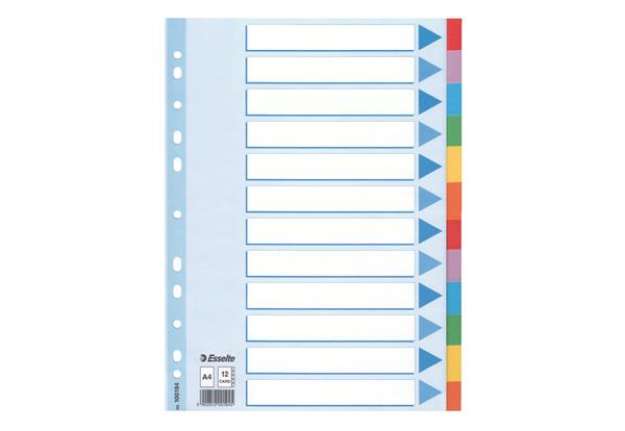 Immagine di Intercalare cartoncino -12 tasti colorati - A4 - Esselte