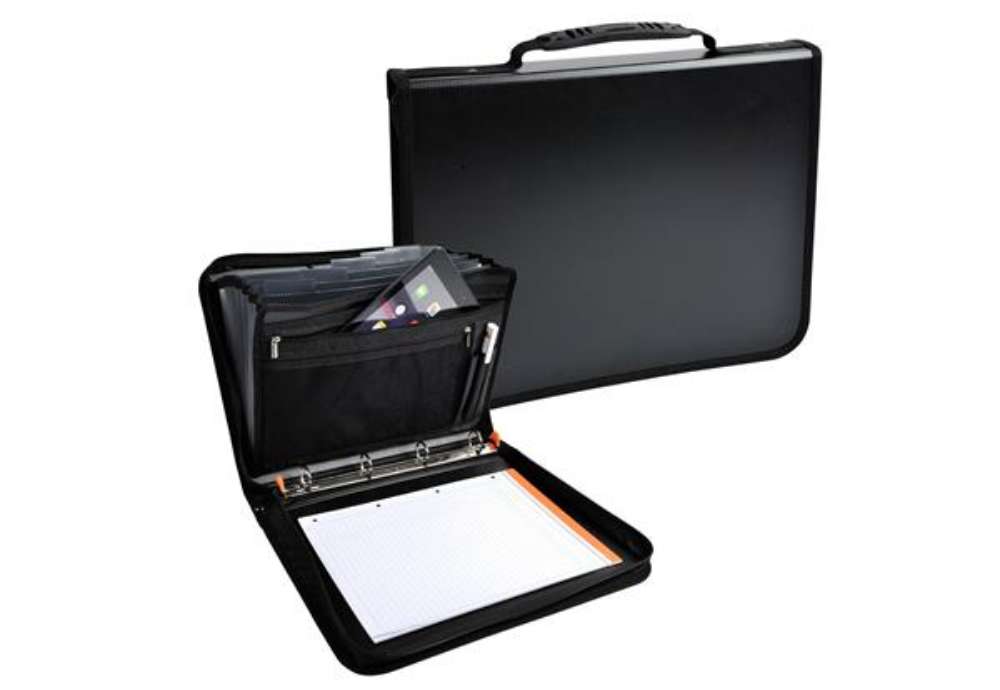 Immagine di Conferenziere con meccaniscmo Exafolder - PP - 4 anelli 30 mm - nero - Exacompta