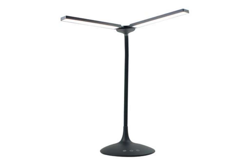 Immagine di Lampada da tavolo Twin - a led - 34 x 36 x 18 cm - nero - Alba