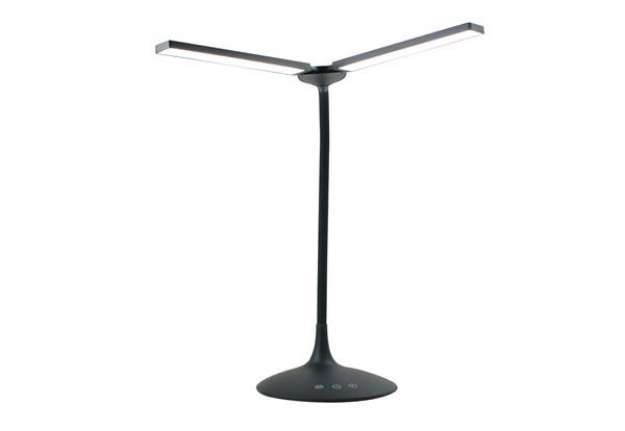 Immagine di Lampada da tavolo Twin - a led - 34 x 36 x 18 cm - nero - Alba