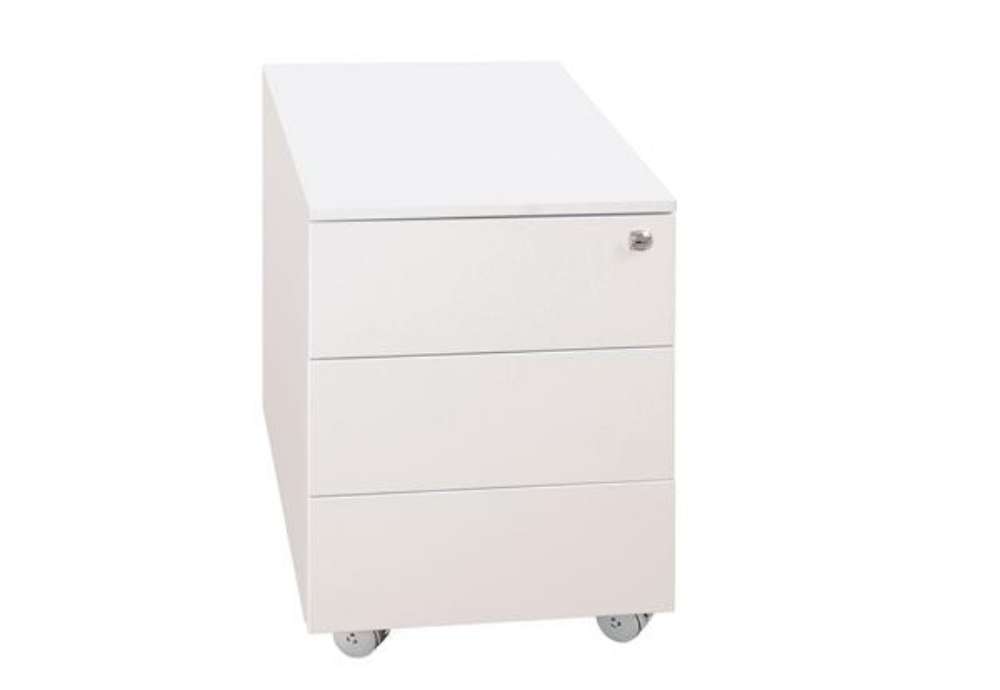 Immagine di Cassettiere in metallo - 3 cassetti - 40 x 59 x 54 cm - bianco - Bertesi