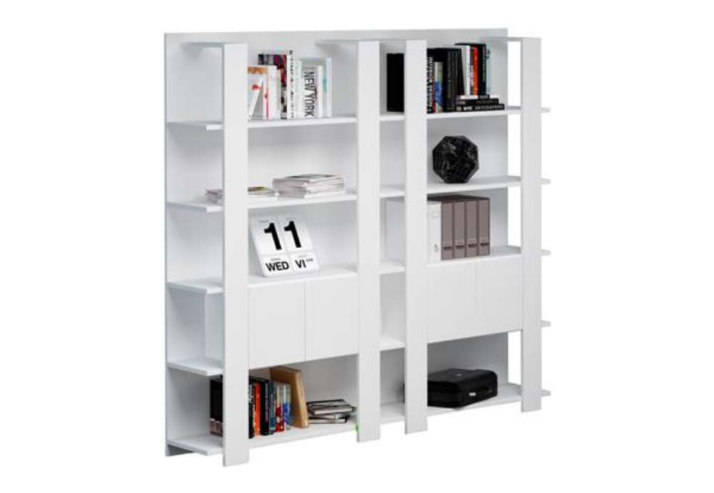 Immagine di Libreria alta Concept - 5 ripiani - 100 x 38,6 x 198 cm - bianco