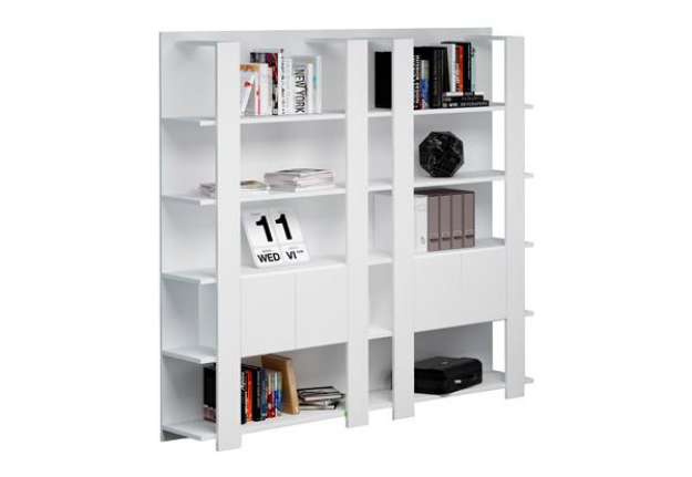 Immagine di Libreria Concept a 5 ripiani - 100x38,6x198 cm - bianco/rovere