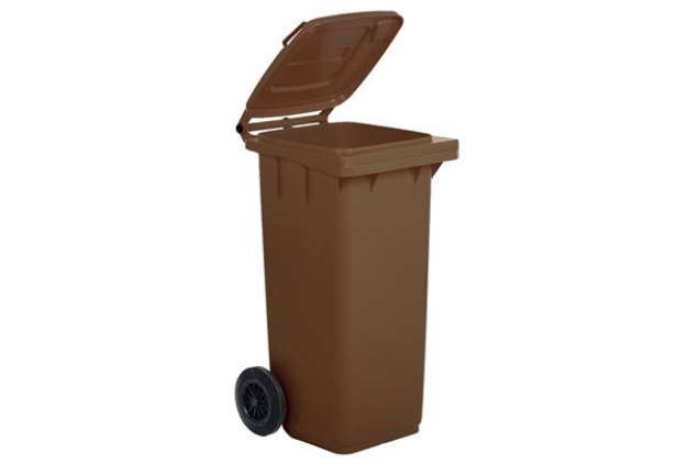 Immagine di Bidone carrellato - 48x55x93 cm - 120 L - marrone - Mobil Plastic