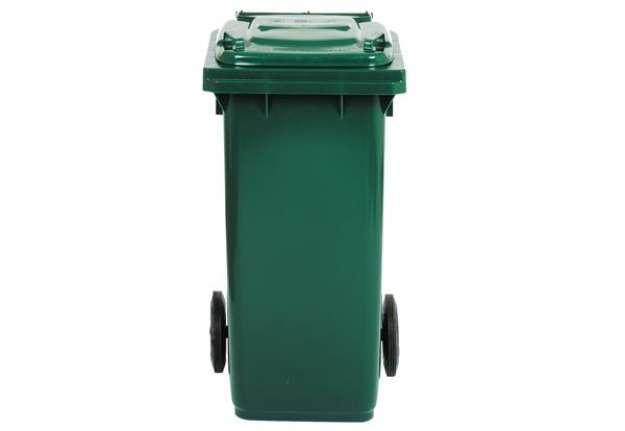 Immagine di Bidone carrellato - 48x55x93 cm - 120 L - verde scuro - Mobil Plastic