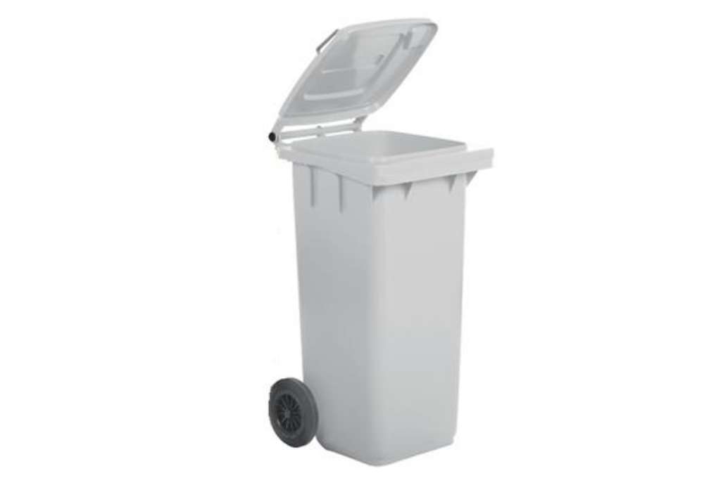Immagine di Bidone carrellato - 58x73x107 cm - 240 L - bianco - Mobil Plastic