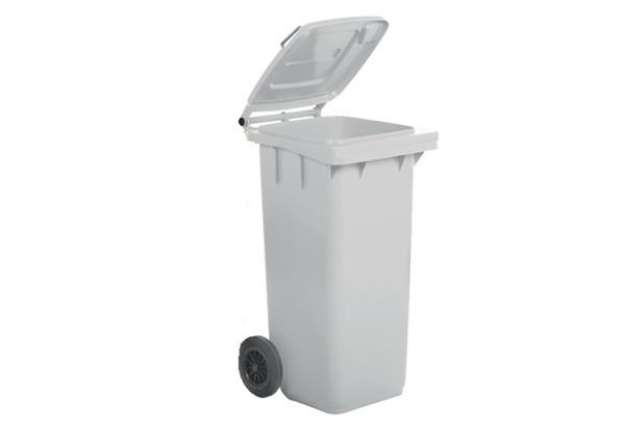Immagine di Bidone carrellato - 58x73x107 cm - 240 L - bianco - Mobil Plastic