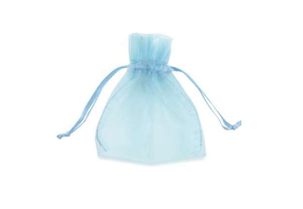 Immagine di Sacchetti bomboniera Milly - 8,5 x 10 cm - organza - celeste - PNP - conf. 20 pezzi