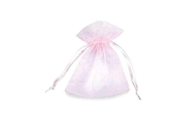 Immagine di Sacchetti bomboniera Milly - 8,5 x 10 cm - organza - rosa - PNP - conf. 20 pezzi