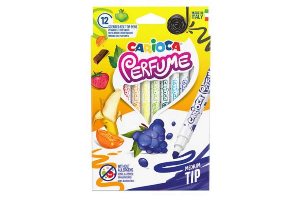 Immagine di Pennarelli Perfume - punta 4,0 mm - colori assortiti - Carioca - astuccio 12 pezzi